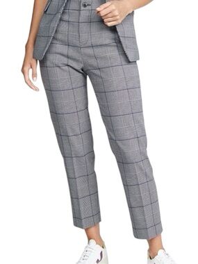 Club Monaco Grey/Black/Blue Plaid Borrem Classic Crop Pant (12)